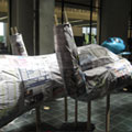 Newspaper cladding on wooden armature, National Museum, Auckland