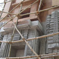 Styrofoam Pandal, in the shape of a classical Carved temple, Calcutta