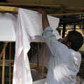 Cloth and bamboo Pandal being Constructed,Calcutta