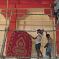 Applique work t decoration inside Pandals,Calcutta